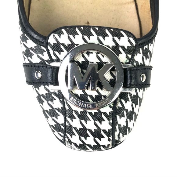 Michael Kors Fulton Moc Black & White Houndstooth Flats - Picture 7 of 10
